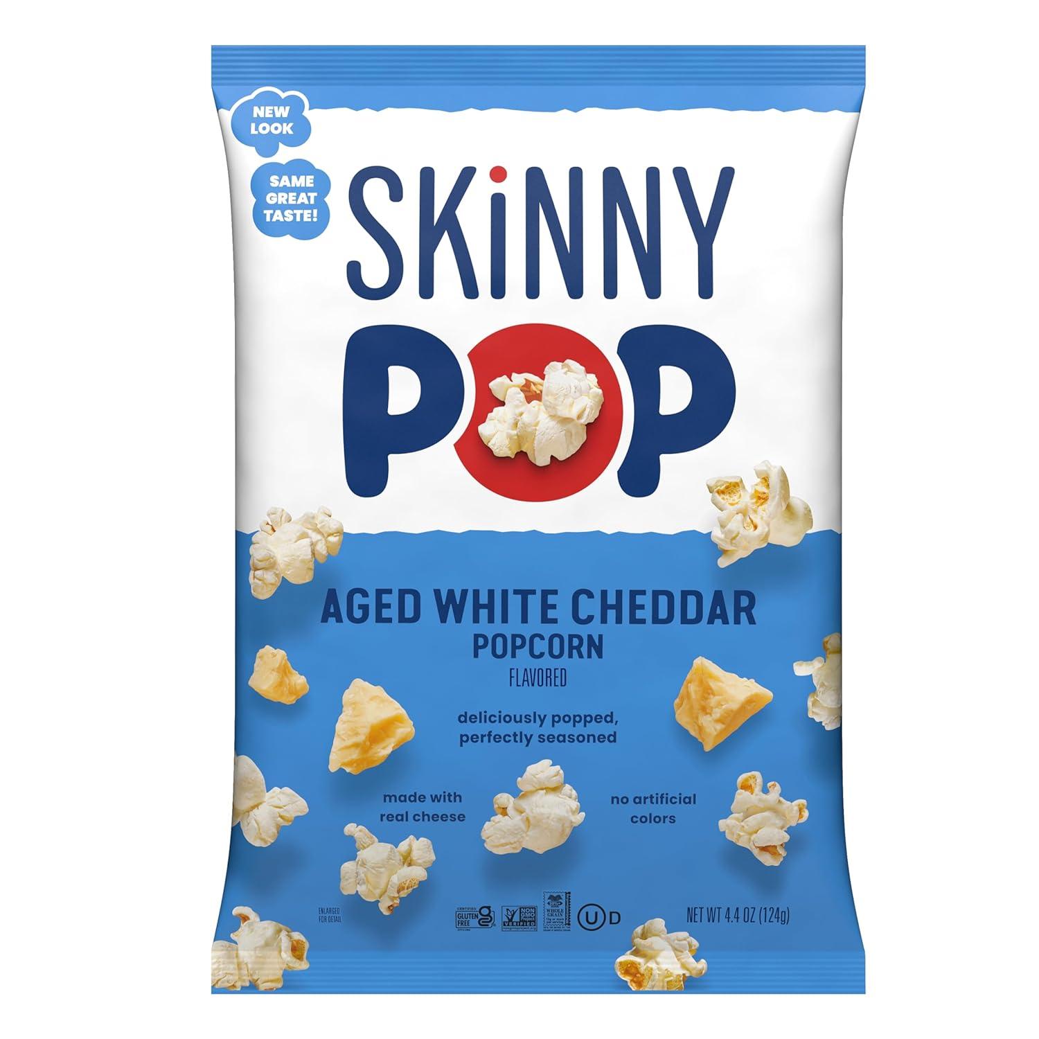 image:imageSkinnyPop Popcorn DairyFree White Cheddar Whole Grain Snack 44oz Bags 12ctAged White Cheddar