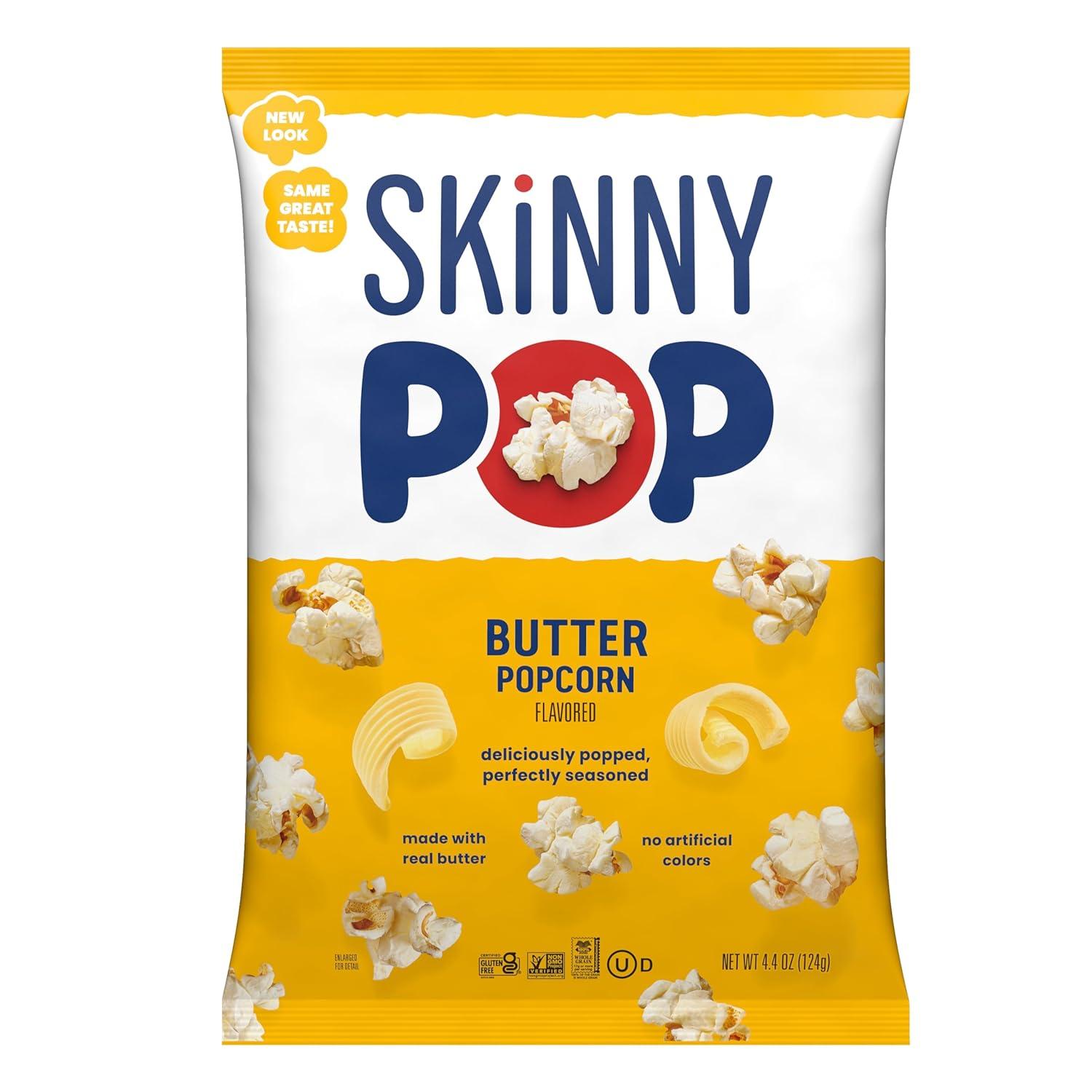 image:imageSkinnyPop Popcorn DairyFree White Cheddar Whole Grain Snack 44oz Bags 12ctButter