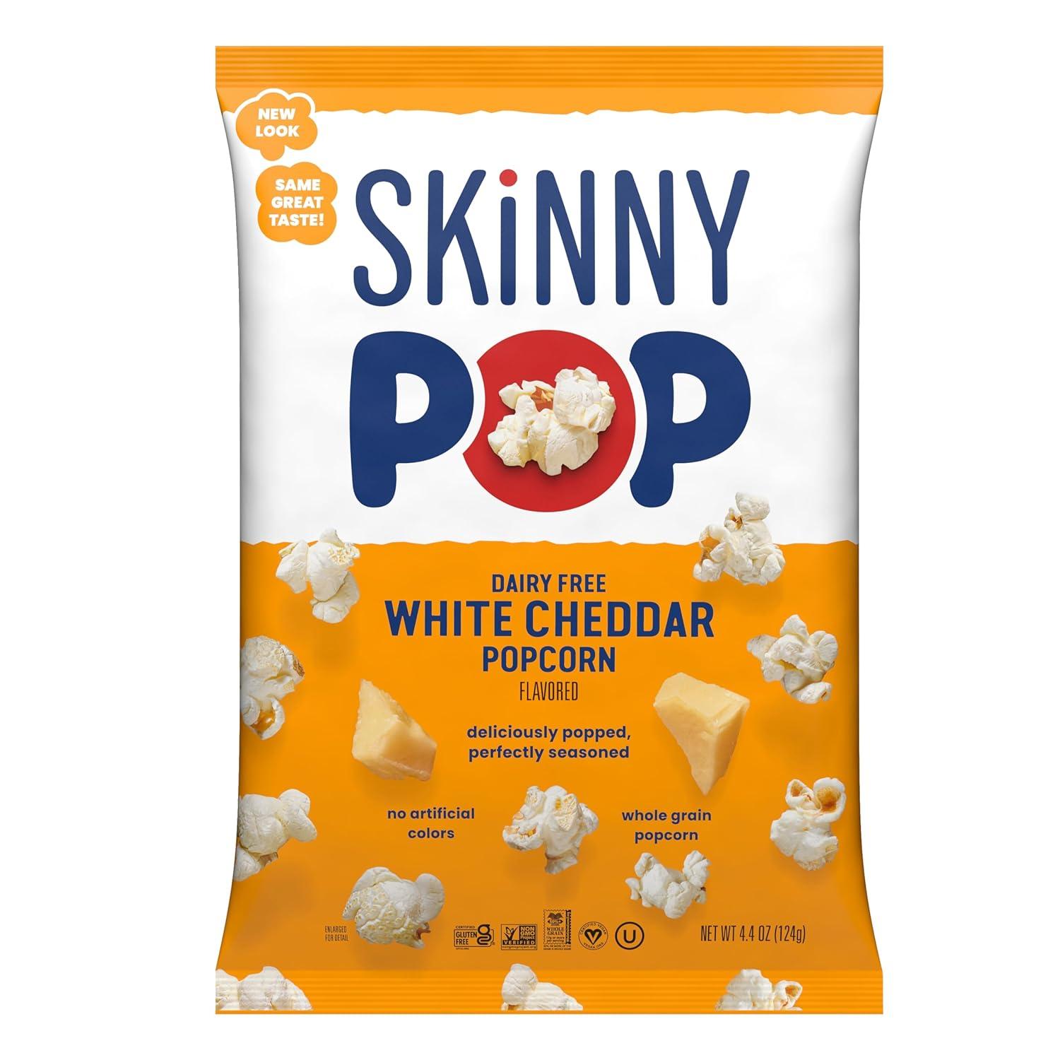 image:imageSkinnyPop Popcorn DairyFree White Cheddar Whole Grain Snack 44oz Bags 12ctDFCheddarCheese