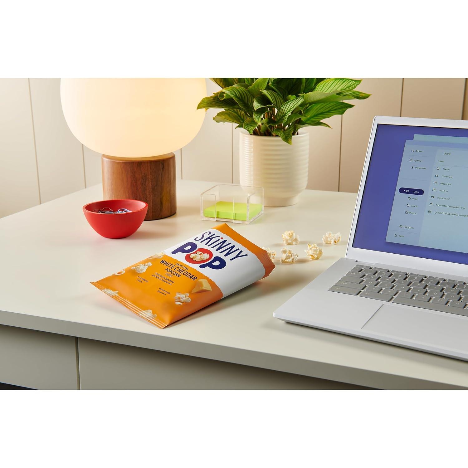 image:imageSkinnyPop Popcorn DairyFree White Cheddar Whole Grain Snack 44oz Bags 12ctDairy Free White Cheddar
