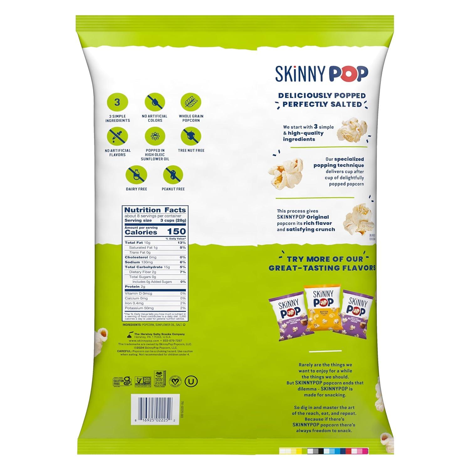 image:imageSkinnyPop Popcorn DairyFree White Cheddar Whole Grain Snack 44oz Bags 12ctOriginal