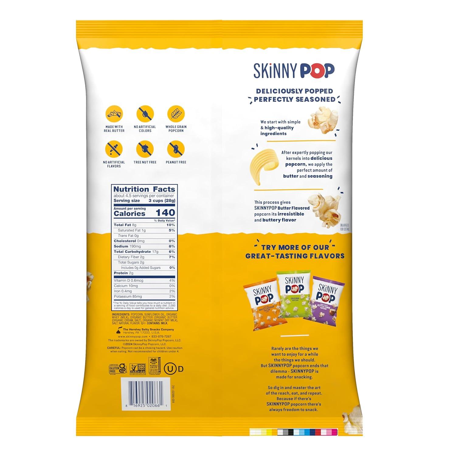 image:imageSkinnyPop Popcorn Original Whole Grain DairyFree Snack 44oz BagButter