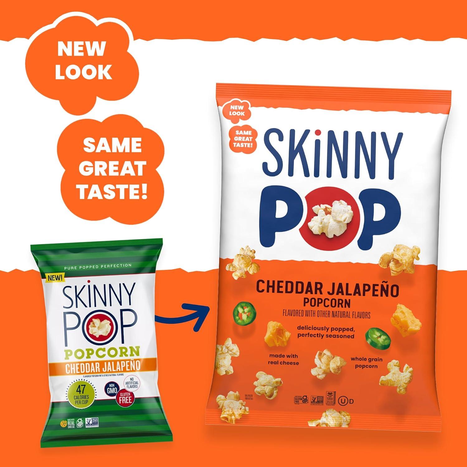 image:imageSkinnyPop Popcorn Original Whole Grain DairyFree Snack 44oz BagCheddar Jalepeno