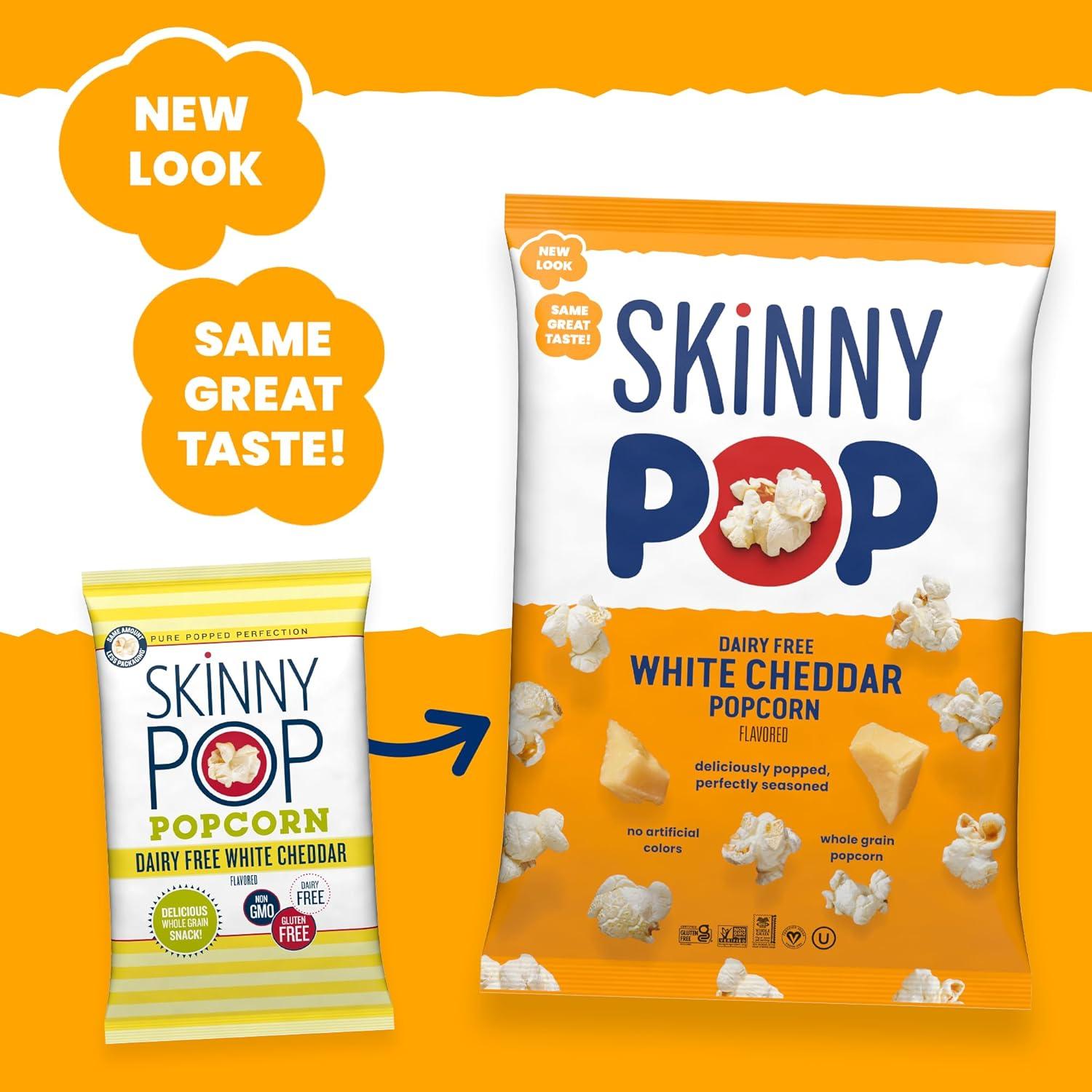 image:imageSkinnyPop Popcorn Original Whole Grain DairyFree Snack 44oz BagDairy Free White Cheddar