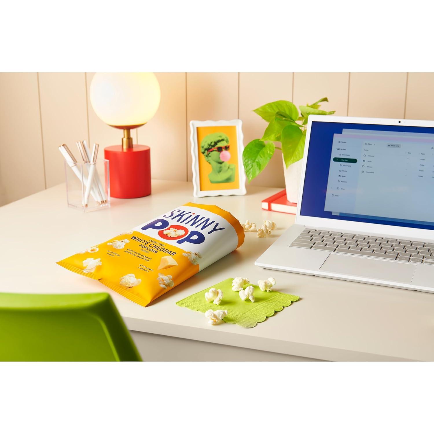 image:imageSkinnyPop Popcorn White Cheddar Whole Grain DairyFree Snack 1oz Bags 12ctDairy Free White Cheddar
