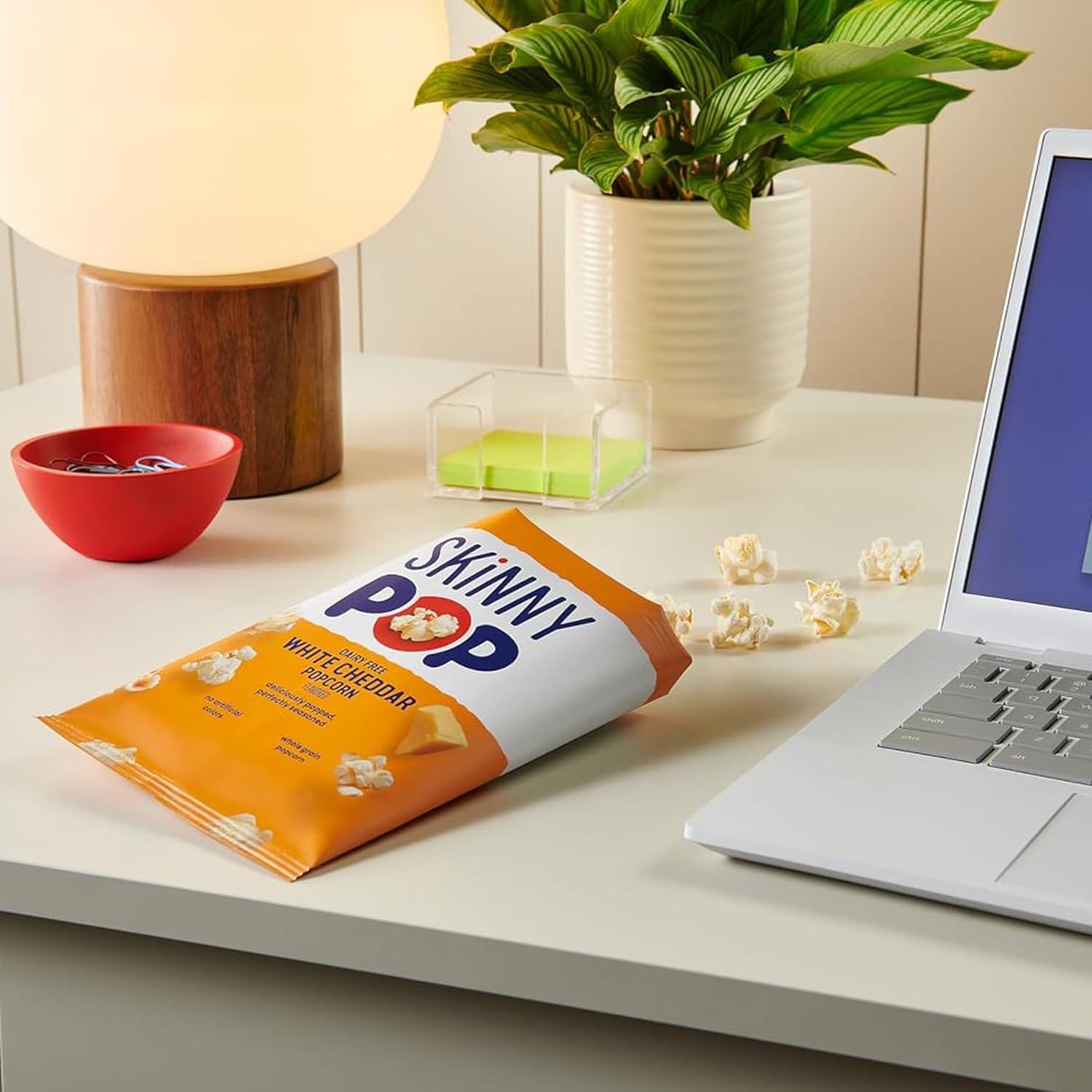 image:imageSkinnyPop Popcorn White Cheddar Whole Grain DairyFree Snack 1oz Bags 12ctOriginal Dairy Free White Cheddar