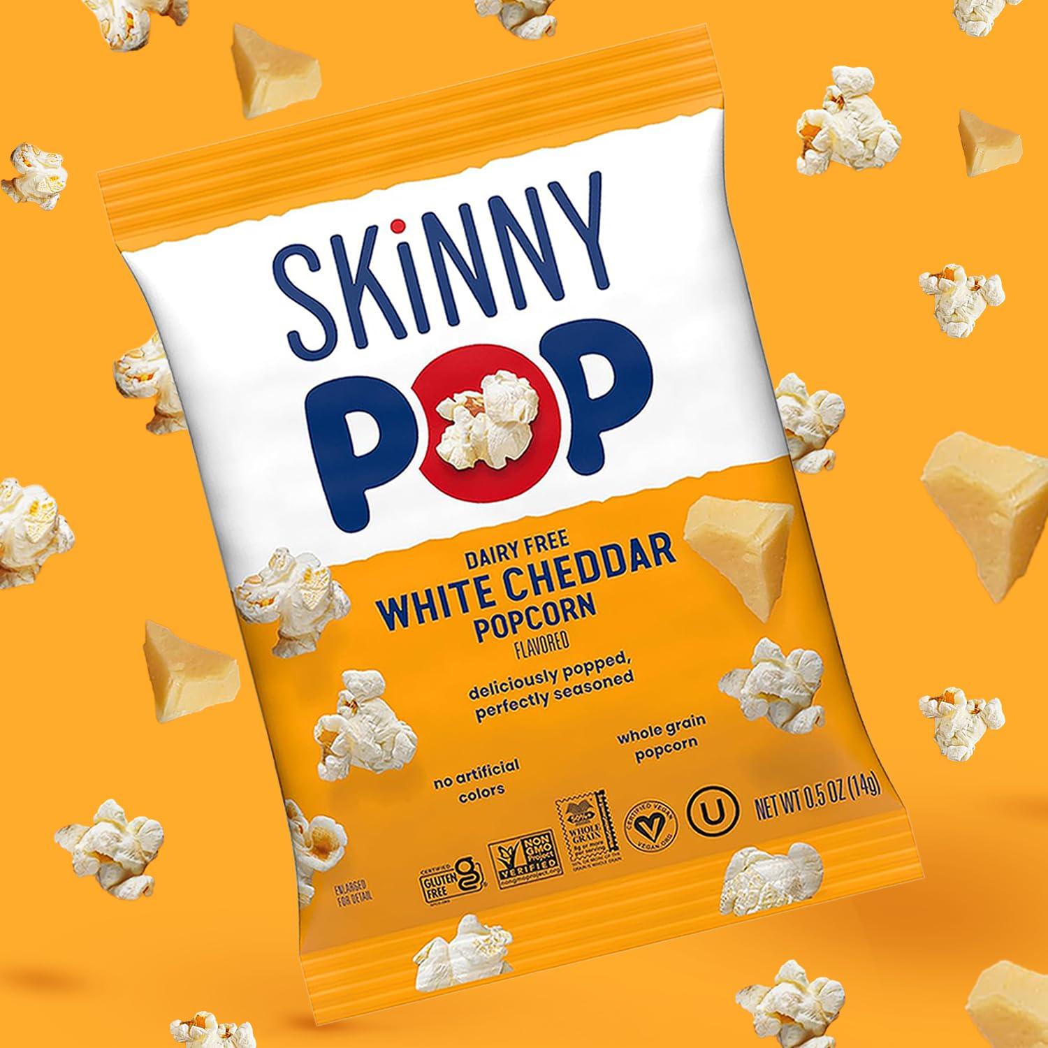 image:imageSkinnyPop Popcorn White Cheddar Whole Grain DairyFree Snack 1oz Bags 12ctOriginal Dairy Free White Cheddar