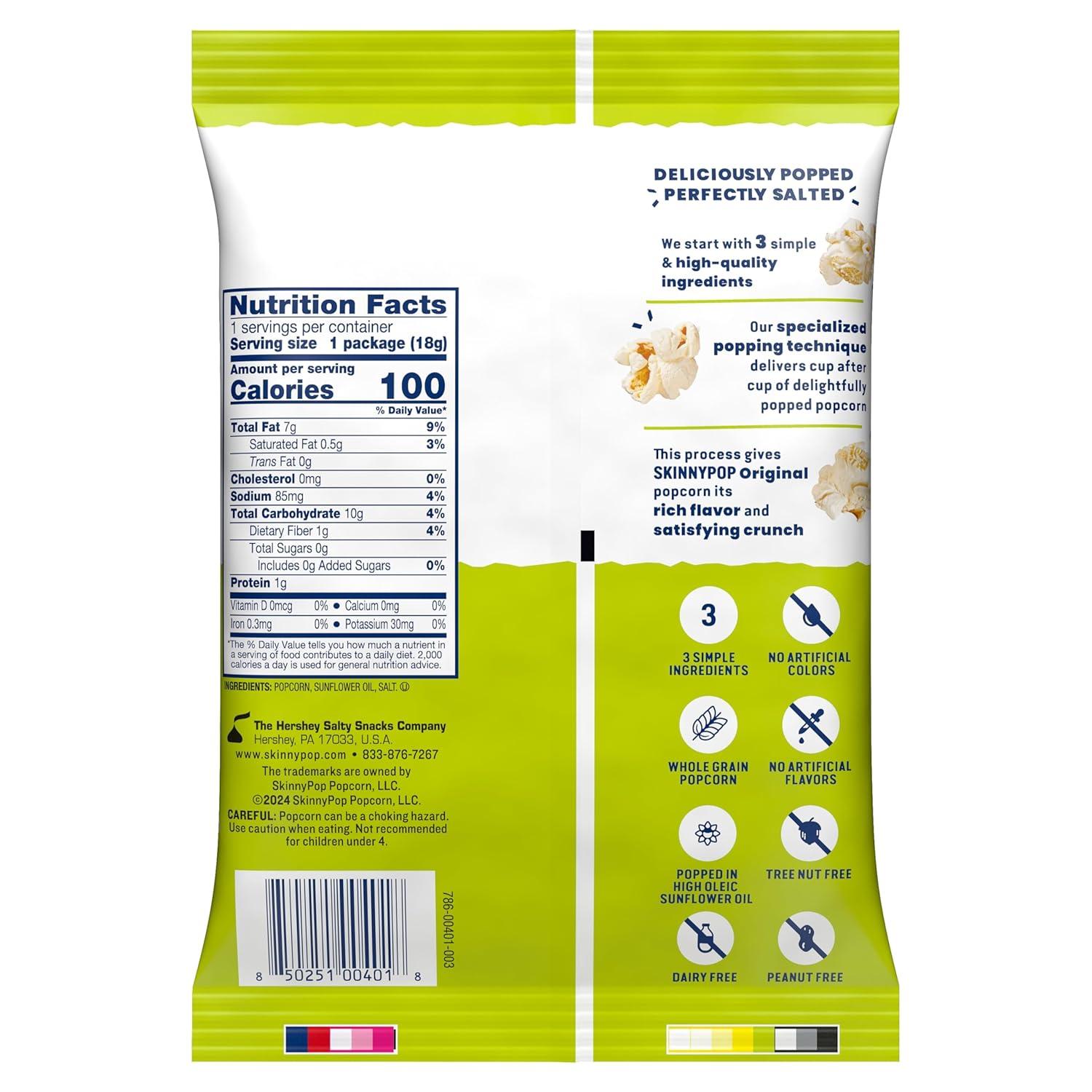 image:imageSkinnyPop Popcorn White Cheddar Whole Grain DairyFree Snack 1oz Bags 12ctOriginal