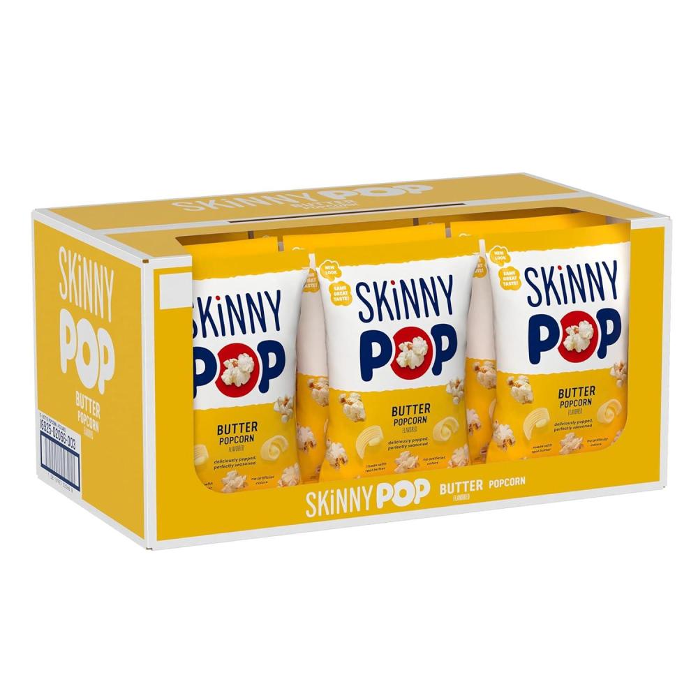 image:imageSkinnyPop Popcorn DairyFree White Cheddar Whole Grain Snack 44oz Bags 12ctButter