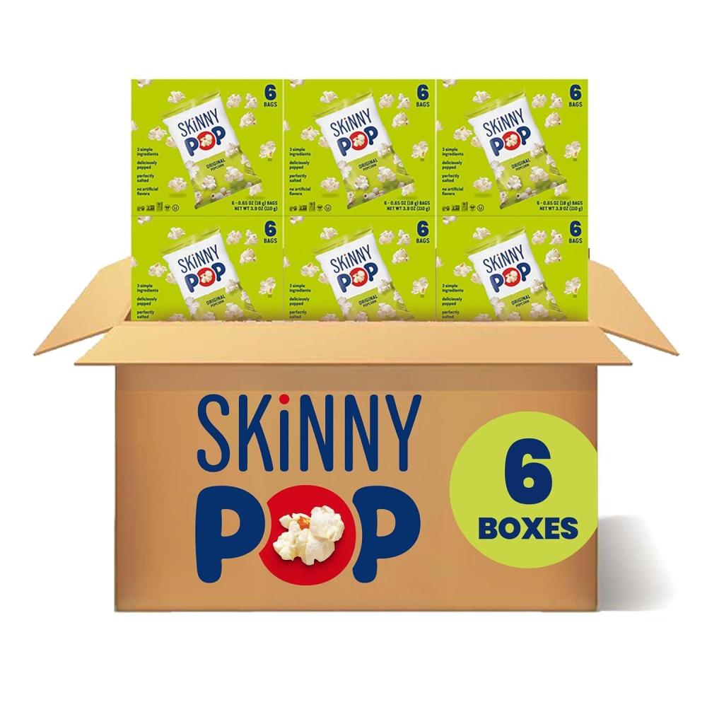 image:imageSkinnyPop Popcorn DairyFree White Cheddar Whole Grain Snack 44oz Bags 12ctOriginal