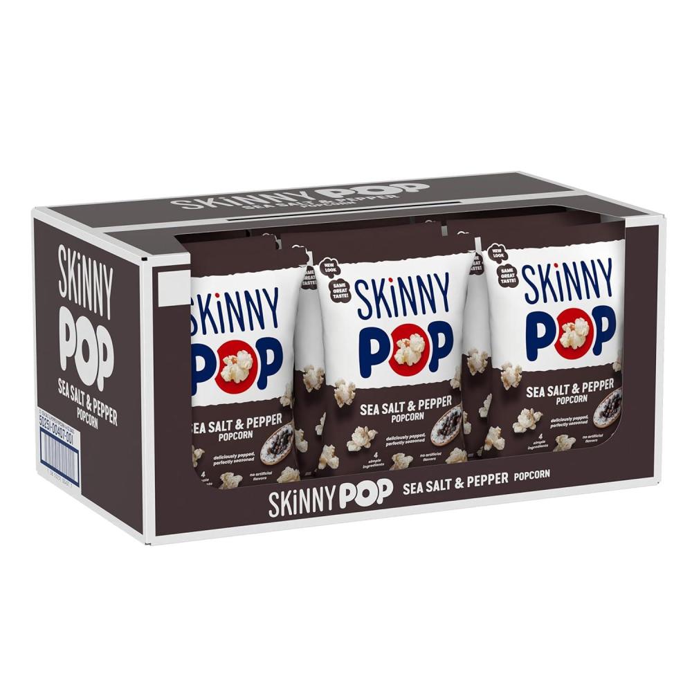 image:imageSkinnyPop Popcorn DairyFree White Cheddar Whole Grain Snack 44oz Bags 12ctSaltAndPepper