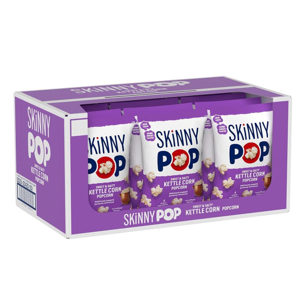 image:imageSkinnyPop Popcorn DairyFree White Cheddar Whole Grain Snack 44oz Bags 12ctSweet  Salty Kettle