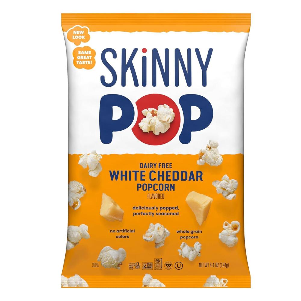 image:imageSkinnyPop Popcorn Original Whole Grain DairyFree Snack 44oz BagDairy Free White Cheddar