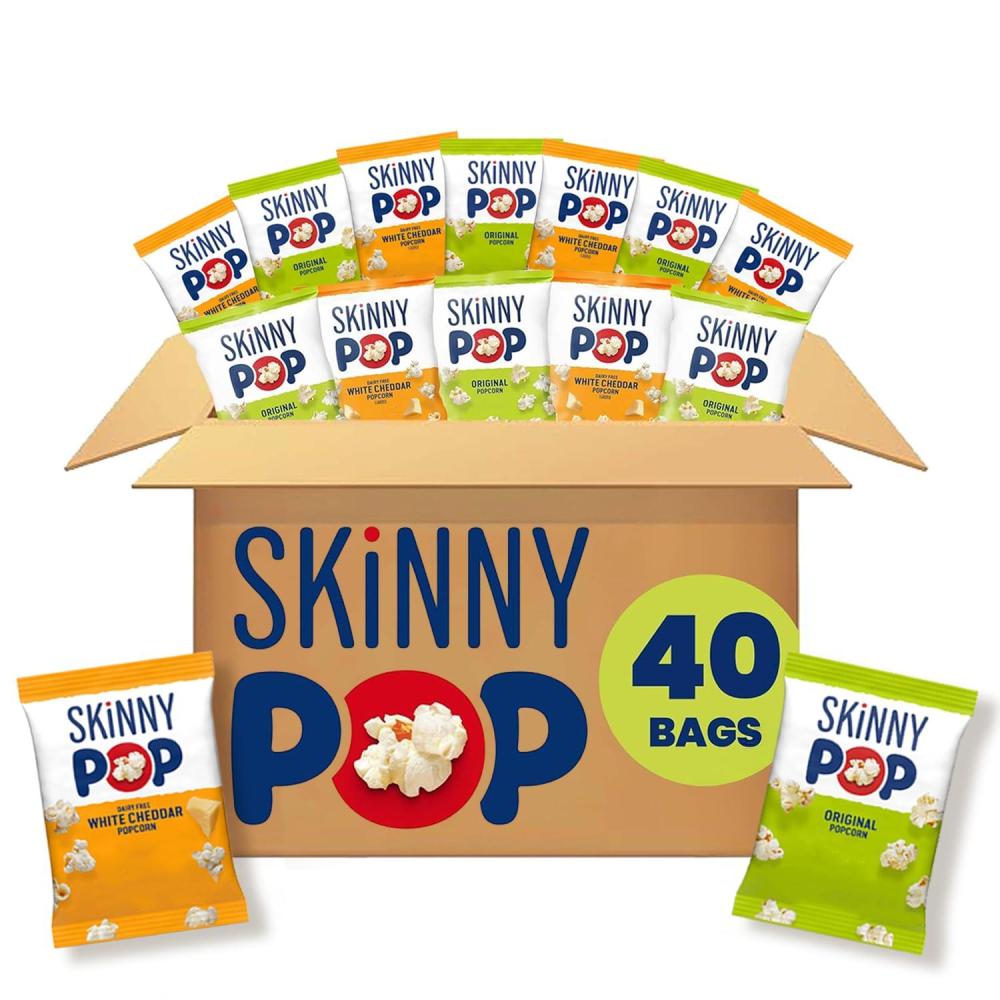 image:imageSkinnyPop Popcorn White Cheddar Whole Grain DairyFree Snack 1oz Bags 12ctOriginal Dairy Free White Cheddar