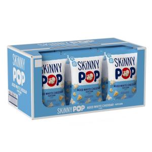 SkinnyPop Popcorn, Dairy-Free White Cheddar, Whole Grain Snack, 4.4oz Bags (12ct)(Aged White Cheddar)