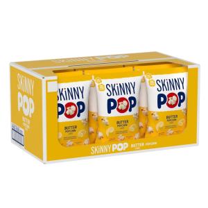 SkinnyPop Popcorn, Dairy-Free White Cheddar, Whole Grain Snack, 4.4oz Bags (12ct)(Butter)