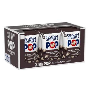 SkinnyPop Popcorn, Dairy-Free White Cheddar, Whole Grain Snack, 4.4oz Bags (12ct)(Salt-And-Pepper)