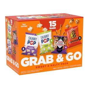 SkinnyPop Popcorn, Original, Whole Grain, Dairy-Free Snack, 0.65oz Bags (6ct)(Sweet & Salty Multipack)