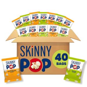 SkinnyPop Popcorn, White Cheddar, Whole Grain, Dairy-Free Snack, 1oz Bags (12ct)(Original & Dairy Free White Cheddar)
